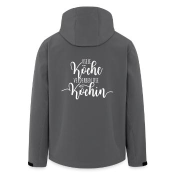 Viele Köche Verderben Die Köchin Küche Kochen Koch - Recycelte Männer Softshell-Jacke von Stanley/Stella - Anthrazit - Hinten - AI Model Male 185 light (185cm)