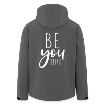 Beyoutiful Be You Tiful Achtsamkeit Yoga Beautiful - Recycelte Männer Softshell-Jacke von Stanley/Stella - Anthrazit - Hinten - AI Model Male 185 light (185cm)