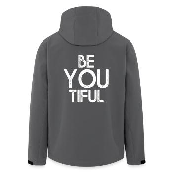 Beyoutiful Be You Tiful Achtsamkeit Yoga Beautiful - Recycelte Männer Softshell-Jacke von Stanley/Stella - Anthrazit - Hinten - AI Model Male 185 light (185cm)