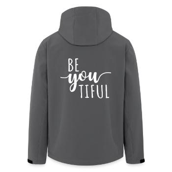 Beyoutiful Be You Tiful Achtsamkeit Yoga Beautiful - Recycelte Männer Softshell-Jacke von Stanley/Stella - Anthrazit - Hinten - AI Model Male 185 light (185cm)