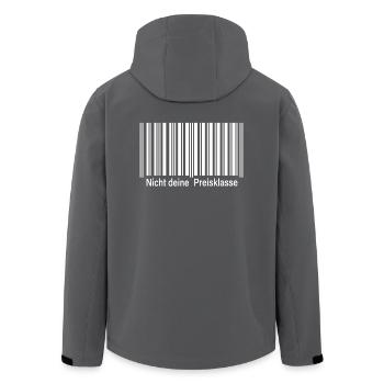 Nicht Deine Preisklasse Barcode Nicht Deine Liga - Recycelte Männer Softshell-Jacke von Stanley/Stella - Anthrazit - Hinten - AI Model Male 185 light (185cm)