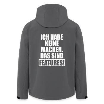Ich Habe Keine Macken Das Sind Features Bug Macke - Recycelte Männer Softshell-Jacke von Stanley/Stella - Anthrazit - Hinten - AI Model Male 185 light (185cm)