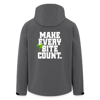 Veganer Make Every Bite Count Go Vegan Veganerin - Recycelte Männer Softshell-Jacke von Stanley/Stella - Anthrazit - Hinten - AI Model Male 185 light (185cm)