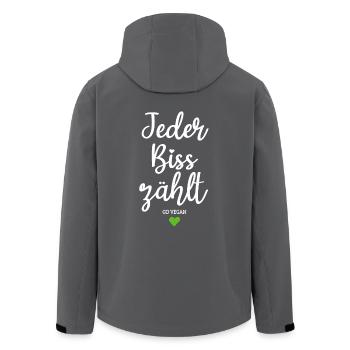 Veganer Jeder Biss Zählt Ich Liebe Tiere Go Vegan - Recycelte Männer Softshell-Jacke von Stanley/Stella - Anthrazit - Hinten - AI Model Male 185 light (185cm)