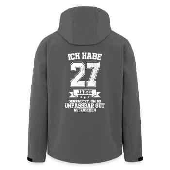 27. Geburtstag Geschenk Habe 27 Jahre Gebraucht - Recycelte Männer Softshell-Jacke von Stanley/Stella - Anthrazit - Hinten - AI Model Male 185 light (185cm)
