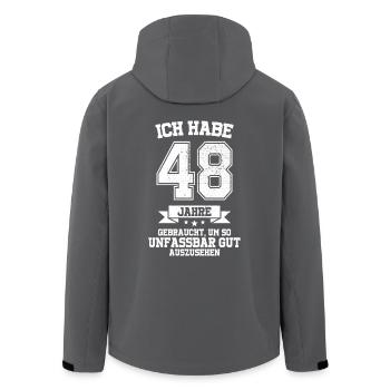 48. Geburtstag Geschenk Habe 48 Jahre Gebraucht - Recycelte Männer Softshell-Jacke von Stanley/Stella - Anthrazit - Hinten - AI Model Male 185 light (185cm)
