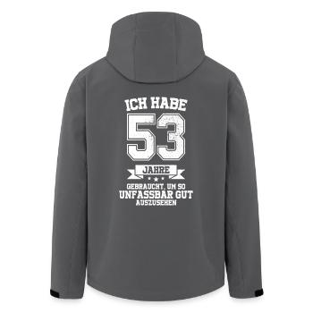 53. Geburtstag Geschenk Habe 53 Jahre Gebraucht - Recycelte Männer Softshell-Jacke von Stanley/Stella - Anthrazit - Hinten - AI Model Male 185 light (185cm)
