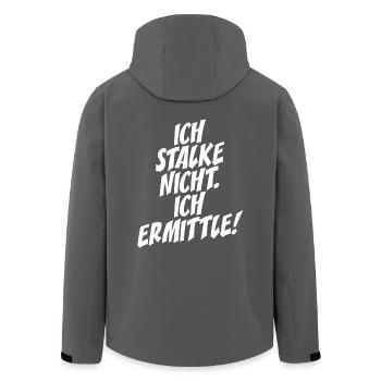 Ich Stalke Nicht Ich Ermittle Detektiv Ermittler - Recycelte Männer Softshell-Jacke von Stanley/Stella - Anthrazit - Hinten - AI Model Male 185 light (185cm)
