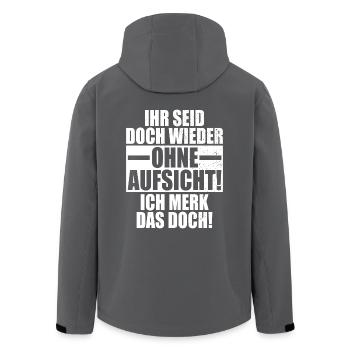 Ihr Seid Doch Wieder Ohne Aufsicht Lehrer Büro - Recycelte Männer Softshell-Jacke von Stanley/Stella - Anthrazit - Hinten - AI Model Male 185 light (185cm)