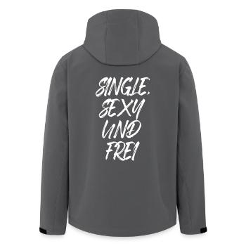 Single Sexy Frei Stolz Flirten Trennung Liebe Solo - Recycelte Männer Softshell-Jacke von Stanley/Stella - Anthrazit - Hinten - AI Model Male 185 light (185cm)