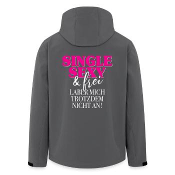Single Sexy Frei Laber Mich Trotzdem Nicht An Solo - Recycelte Männer Softshell-Jacke von Stanley/Stella - Anthrazit - Hinten - AI Model Male 185 light (185cm)