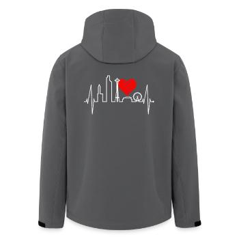 Seattle Skyline Herzschlag USA Fan Herz Puls Liebe - Recycelte Männer Softshell-Jacke von Stanley/Stella - Anthrazit - Hinten - AI Model Male 185 light (185cm)
