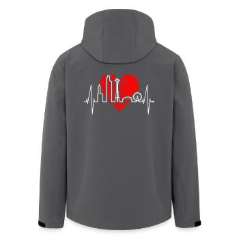 Seattle Skyline Herzschlag USA Fan Herz Puls Liebe - Recycelte Männer Softshell-Jacke von Stanley/Stella - Anthrazit - Hinten - AI Model Male 185 light (185cm)