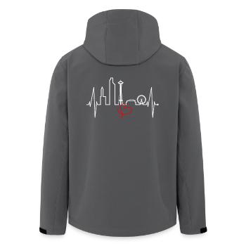 Seattle Skyline Herzschlag USA Fan Herz Puls Liebe - Recycelte Männer Softshell-Jacke von Stanley/Stella - Anthrazit - Hinten - AI Model Male 185 light (185cm)