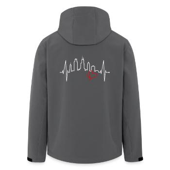 Chicago Skyline Herzschlag USA Herz I Love Chicago - Recycelte Männer Softshell-Jacke von Stanley/Stella - Anthrazit - Hinten - AI Model Male 185 light (185cm)