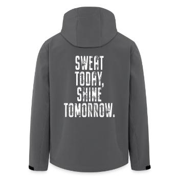 Sweat Today Shine Tomorrow Training Sport Fitness - Recycelte Männer Softshell-Jacke von Stanley/Stella - Anthrazit - Hinten - AI Model Male 185 light (185cm)