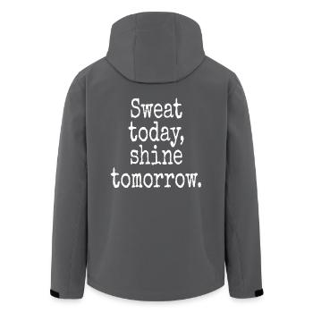 Sweat Today Shine Tomorrow Training Sport Fitness - Recycelte Männer Softshell-Jacke von Stanley/Stella - Anthrazit - Hinten - AI Model Male 185 light (185cm)