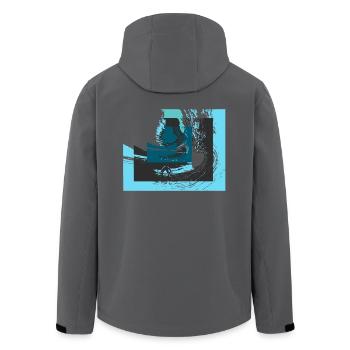 Wellen - Recycelte Männer Softshell-Jacke von Stanley/Stella - Anthrazit - Hinten - AI Model Male 185 light (185cm)