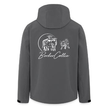 BORDER COLLIE Hütehund Schafe - Recycelte Männer Softshell-Jacke von Stanley/Stella - Anthrazit - Hinten - AI Model Male 185 light (185cm)