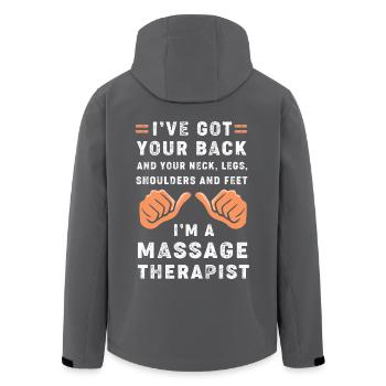 Heilpraktiker Masseur Masseurin Massage - Recycelte Männer Softshell-Jacke von Stanley/Stella - Anthrazit - Hinten - AI Model Male 185 light (185cm)