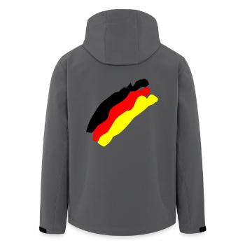 Deutsche Flagge - Recycelte Männer Softshell-Jacke von Stanley/Stella - Anthrazit - Hinten - AI Model Male 185 light (185cm)