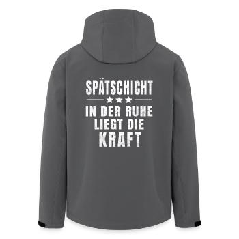 Spätschicht T-Shirt - Recycelte Männer Softshell-Jacke von Stanley/Stella - Anthrazit - Hinten - AI Model Male 185 light (185cm)