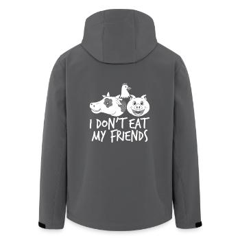I don't eat my friends - vegan Veganer Vegetarier - Recycelte Männer Softshell-Jacke von Stanley/Stella - Anthrazit - Hinten - AI Model Male 185 light (185cm)