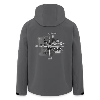 Krefeld Kompass, Stadt Krefeld - Recycelte Männer Softshell-Jacke von Stanley/Stella - Anthrazit - Hinten - AI Model Male 185 light (185cm)