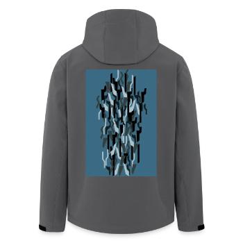 Camouflage Kunst Blau Gaming - Recycelte Männer Softshell-Jacke von Stanley/Stella - Anthrazit - Hinten - AI Model Male 185 light (185cm)
