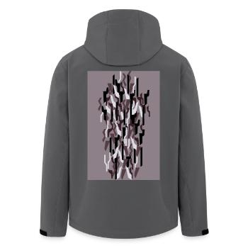 Camouflage Kunst Dunkelgrau Gaming - Recycelte Männer Softshell-Jacke von Stanley/Stella - Anthrazit - Hinten - AI Model Male 185 light (185cm)