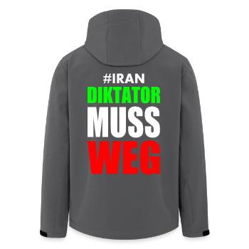 diktator muss weg iran - Recycelte Männer Softshell-Jacke von Stanley/Stella - Anthrazit - Hinten - AI Model Male 185 light (185cm)