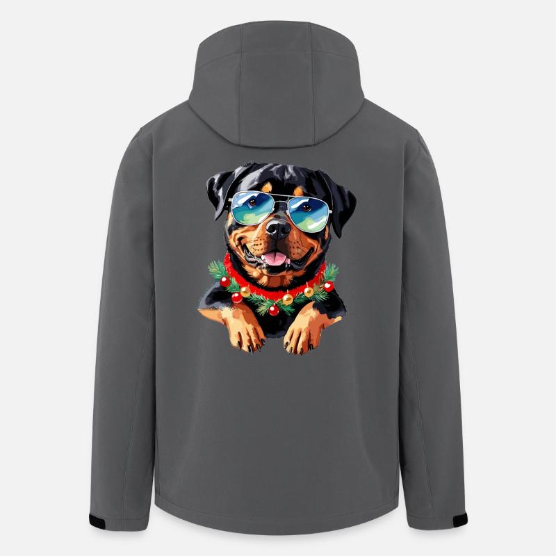 Rottweiler Weihnachten aquarell - Recycelte Männer Softshell-Jacke von Stanley/Stella - Anthrazit