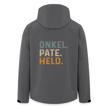 Onkel Pate Held Geschenk für Patenonkel - Recycelte Männer Softshell-Jacke von Stanley/Stella - Anthrazit - Hinten - AI Model Male 185 light (185cm)