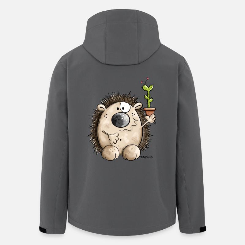 Hedgehog with cactus - Men’s Recycled Softshell Jacket by Stanley/Stella - anthracite