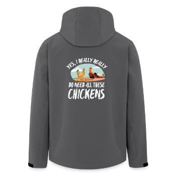 Farmer Shirt-All these Chickens - Recycelte Männer Softshell-Jacke von Stanley/Stella - Anthrazit - Hinten - AI Model Male 185 light (185cm)