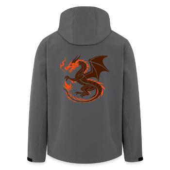 Roter Drache - Fantasy Kunst - Recycelte Männer Softshell-Jacke von Stanley/Stella - Anthrazit - Hinten - AI Model Male 185 light (185cm)