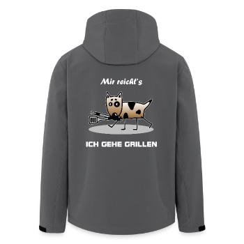 Hund BBQ Mir reicht's ich gehe grillen - Recycelte Männer Softshell-Jacke von Stanley/Stella - Anthrazit - Hinten - AI Model Male 185 light (185cm)