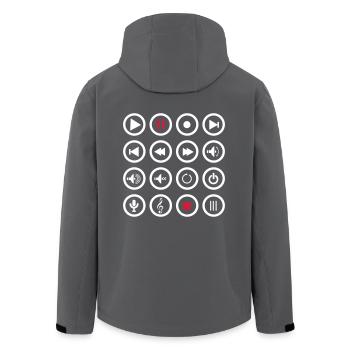 Music Play - Recycelte Männer Softshell-Jacke von Stanley/Stella - Anthrazit - Hinten - AI Model Male 185 light (185cm)