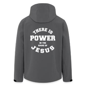Jesus gibt Kraft Geschenk für Christen - Recycelte Männer Softshell-Jacke von Stanley/Stella - Anthrazit - Hinten - AI Model Male 185 light (185cm)