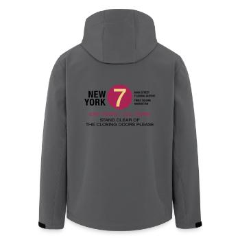 New York City U-Bahn Subway 7 Manhattan Queens NYC - Recycelte Männer Softshell-Jacke von Stanley/Stella - Anthrazit - Hinten - AI Model Male 185 light (185cm)
