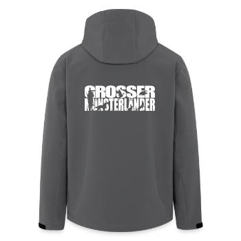 GROSSER MÜNSTERLÄNDER Jagdhund Jagdhunde Wilsigns - Recycelte Männer Softshell-Jacke von Stanley/Stella - Anthrazit - Hinten - AI Model Male 185 light (185cm)