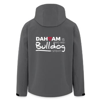 Dahoam is wo mei Bulldog steht - Recycelte Männer Softshell-Jacke von Stanley/Stella - Anthrazit - Hinten - AI Model Male 185 light (185cm)