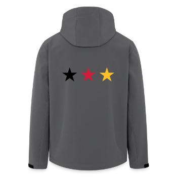 Drei Sterne Deutschlandfahne - Recycelte Männer Softshell-Jacke von Stanley/Stella - Anthrazit - Hinten - AI Model Male 185 light (185cm)
