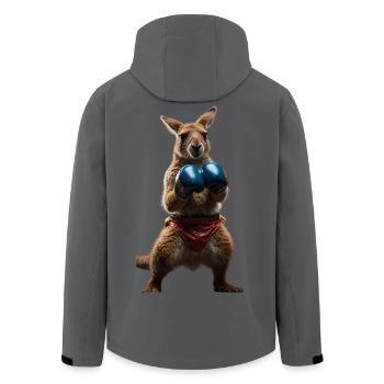Boxing Känguru - Recycelte Männer Softshell-Jacke von Stanley/Stella - Anthrazit - Hinten - AI Model Male 185 light (185cm)