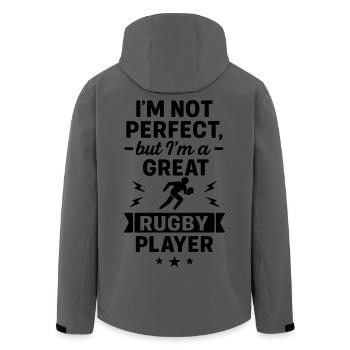 Super Rugbyspieler Sport Lustig - Recycelte Männer Softshell-Jacke von Stanley/Stella - Anthrazit - Hinten - AI Model Male 185 light (185cm)