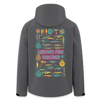 Angeln Köder Legenden Fischen - Recycelte Männer Softshell-Jacke von Stanley/Stella - Anthrazit - Hinten - AI Model Male 185 light (185cm)