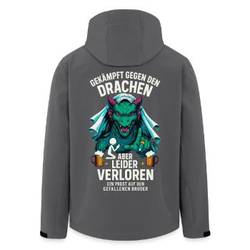 JGA Drachenkampf – Junggesellenabschied Männer - Recycelte Männer Softshell-Jacke von Stanley/Stella - Anthrazit - Hinten - AI Model Male 185 light (185cm)
