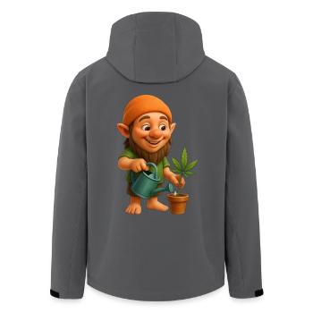Zwerg mit Gießkanne und Cannabispflanze - Recycelte Männer Softshell-Jacke von Stanley/Stella - Anthrazit - Hinten - AI Model Male 185 light (185cm)