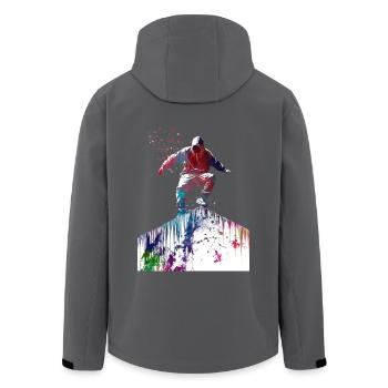 Parkour Stadtsport Kunst - Recycelte Männer Softshell-Jacke von Stanley/Stella - Anthrazit - Hinten - AI Model Male 185 light (185cm)