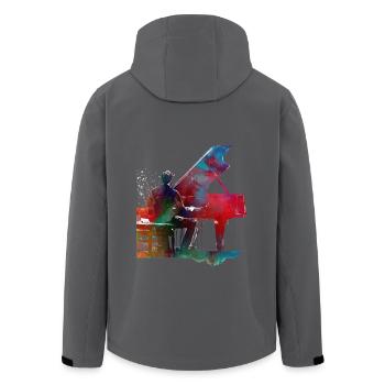Pianist Musik Kunst - Recycelte Männer Softshell-Jacke von Stanley/Stella - Anthrazit - Hinten - AI Model Male 185 light (185cm)